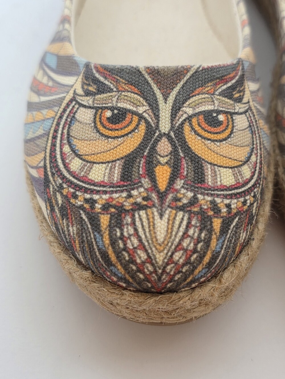 Goby Owl Print Espadrille Ballet Flats - Size 38 LiKe NEW - Picture 8 of 10